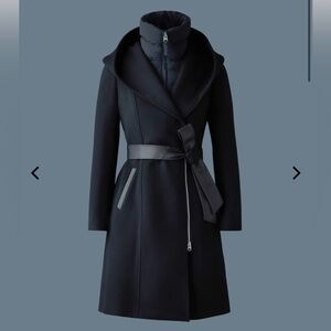Mackage - Shia 2 in 1 Double Face Wool Coat with Removable Bib